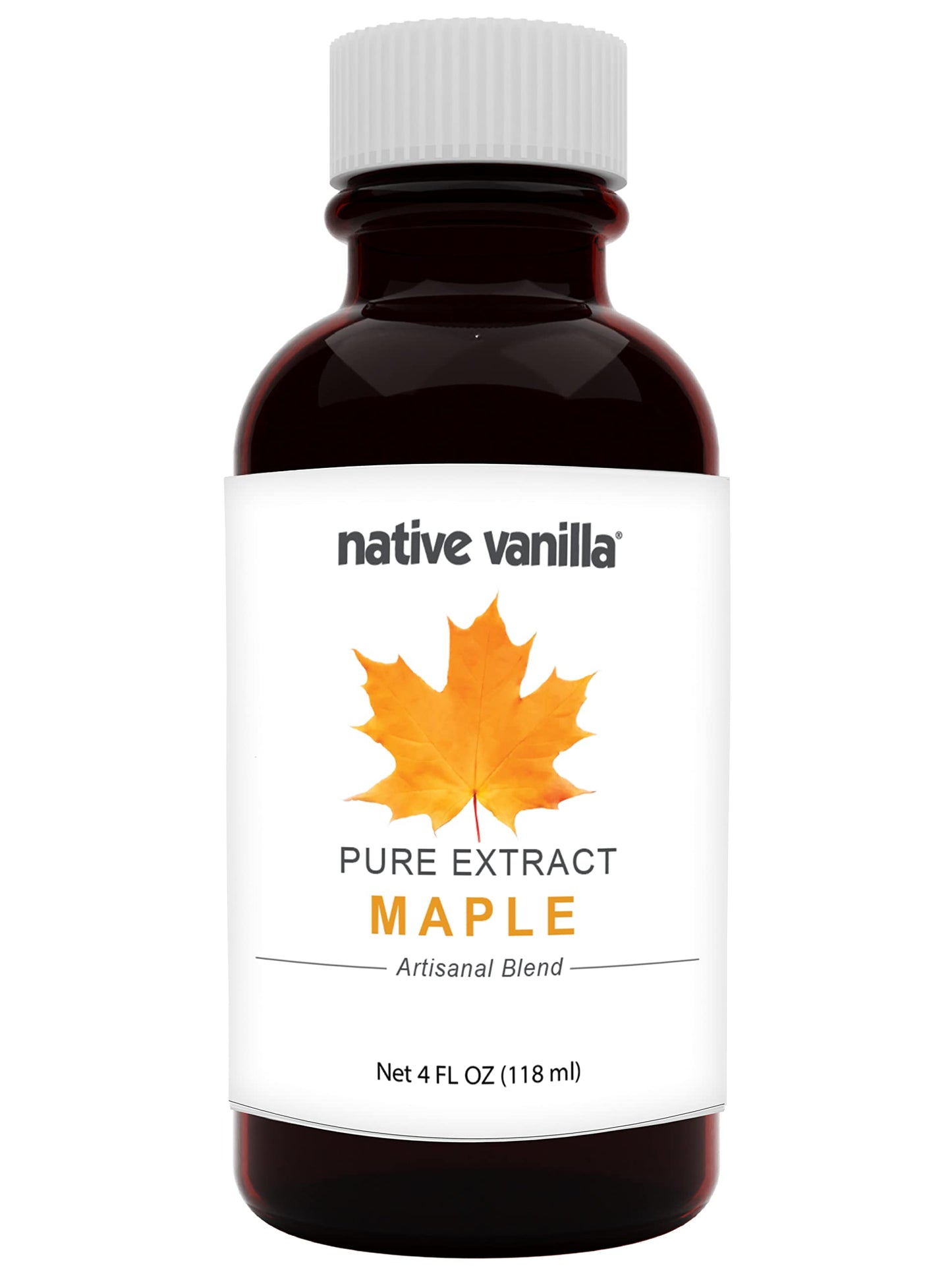 Native Vanilla - Pure Maple Extract - 4 Fl Oz - Pure Flavors And Extracts - Perfect For Cooking, Baking, And Dessert Crafting