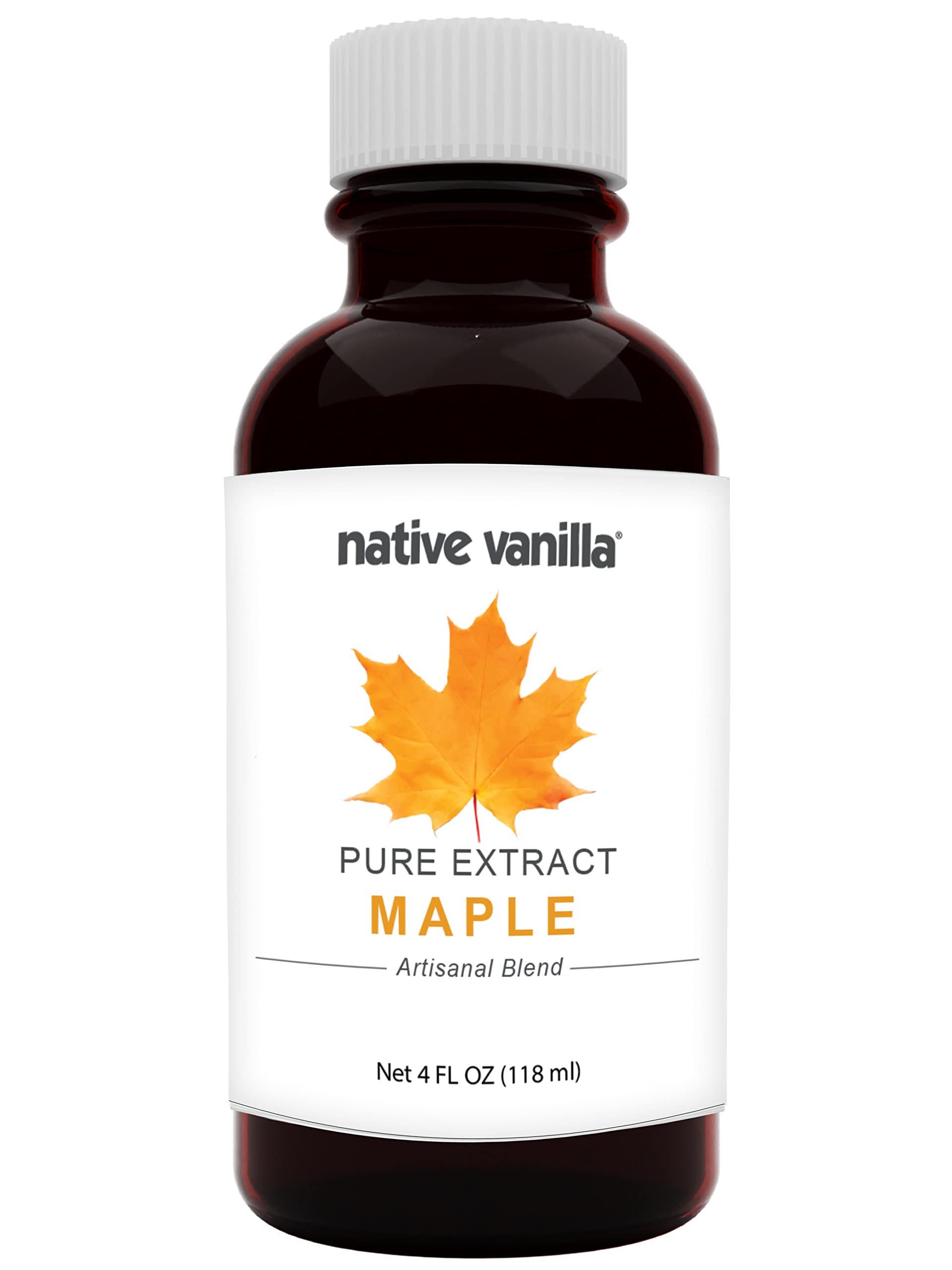 Native Vanilla - Pure Maple Extract - 4 Fl Oz - Pure Flavors And Extracts - Perfect For Cooking, Baking, And Dessert Crafting