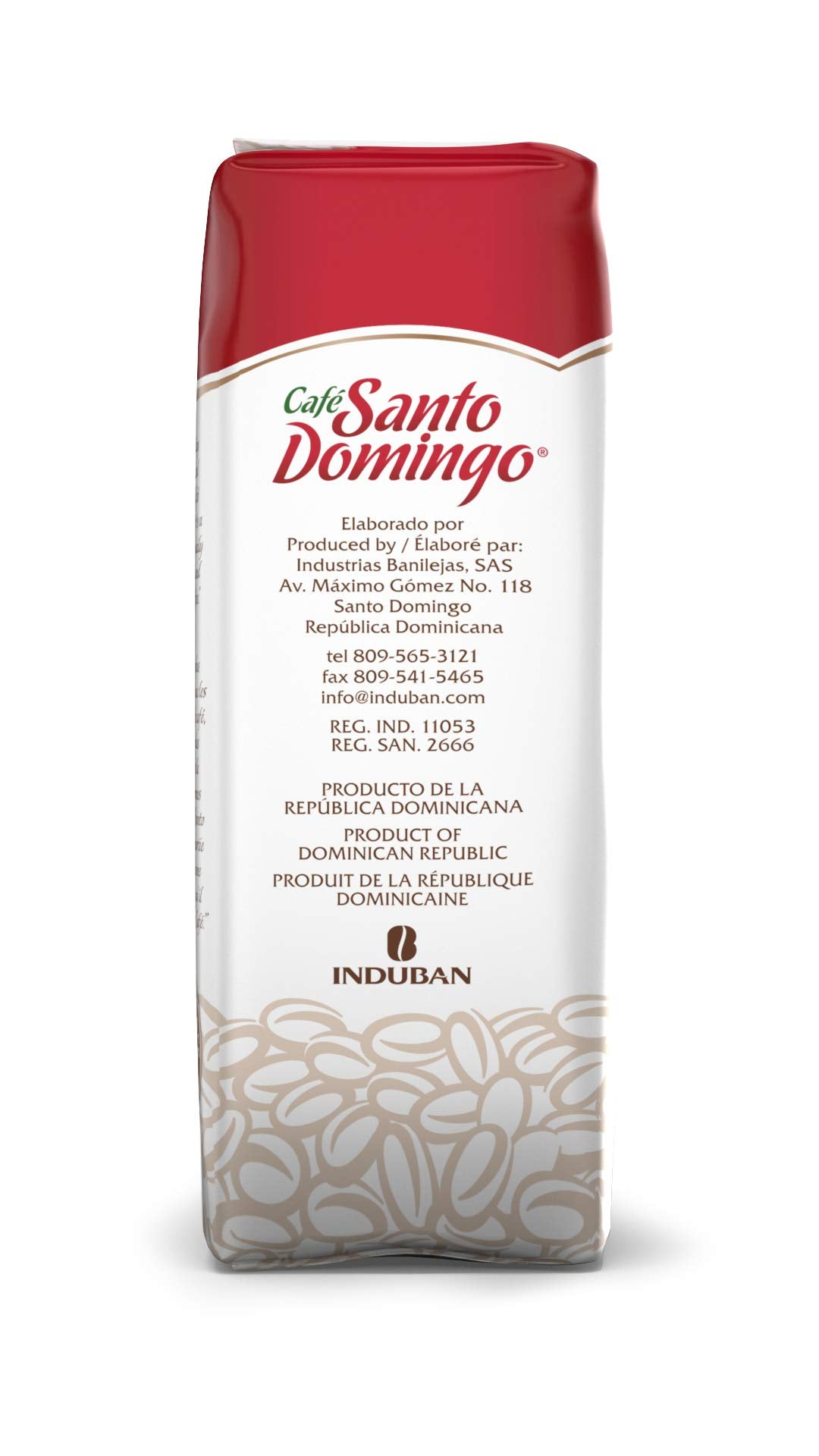 Café Santo Domingo Ground Coffee, 16 oz Bag, Dominican Republic, Pack of 3
