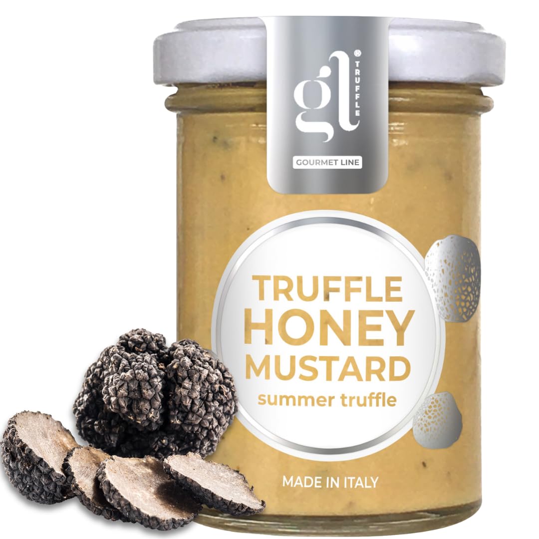 Truffle Honey Mustard, 100 Gr (3.52 Oz), Sweet And Savory Condiment, Spreadable, A Fusion Of Sweetness And Zest, Non Gmo, Produc