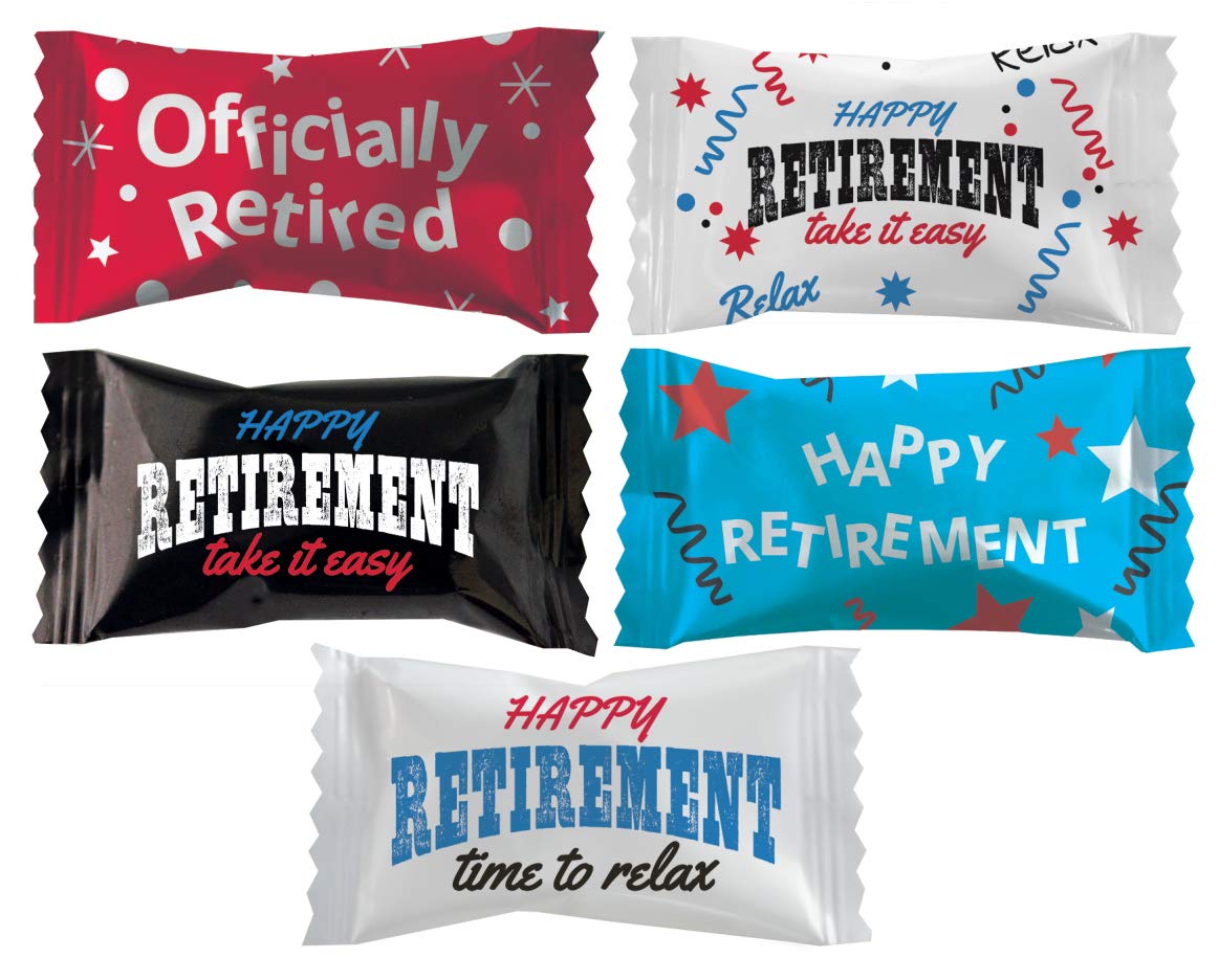 The Dreidel Company Happy Retirement Buttermints, Mint Candies, After Dinner Mints, Butter Mint Candy, Fat-Free, Individually Wrapped (275 Pieces)