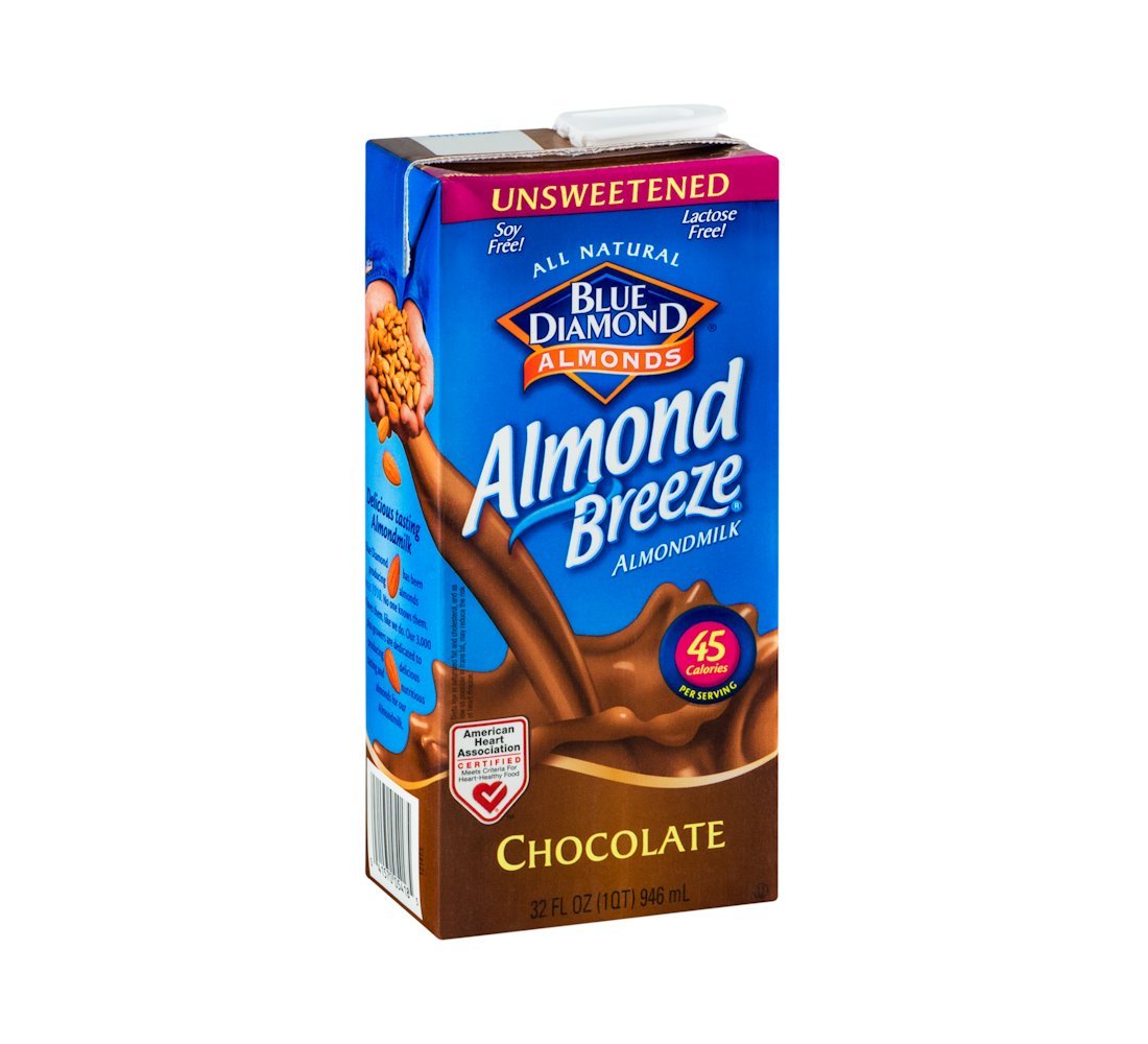 Blue Diamond Almonds Unsweetened Chocolate Almond Milk, 32 Fl Oz, Pack of 12
