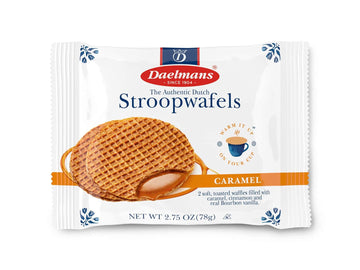 Daelmans Caramel Stroopwafels Jumbo Waffle Cookies, Soft Toasted Dutch, 2.75 oz Each, 12 Packs