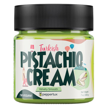 Peppertux Farms Pistachio Cream - Natural Vegan Spread Pistachio Paste for Baking, Cake, Ice Cream, Cookie & More - High Protein