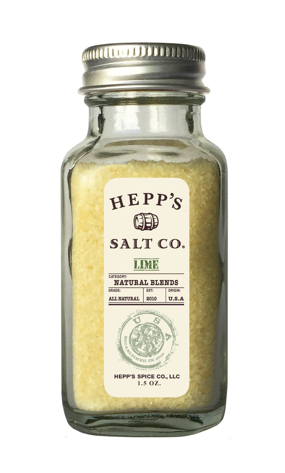 Hepps Salt Co. Lime Sea Salt - 1.5 Ounce, Natural Flavor Enhancer