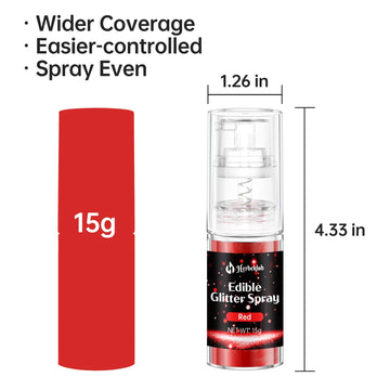 Red Edible Glitter Spray - 15G Edible Purple Glitter For Cakes Food Grade Shimmer Powder Cake Sprinkles For Cookie Decorating Ch