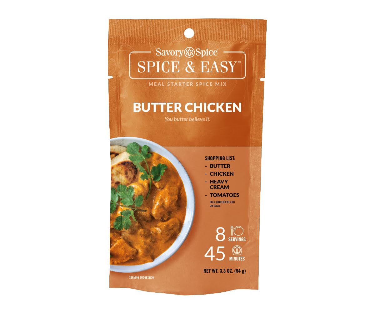 Savory Spice Butter Chicken Spice & Easy Meal Starter Spice Mix | Butter Chicken Seasoning Packet for Easy Butter Chicken (Murgh