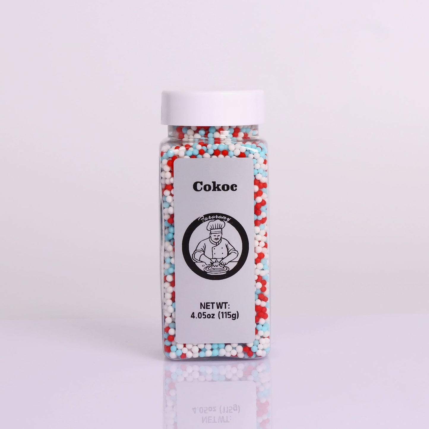 Cokoc Edible Sprinkles for Desserts, 4.05oz, Red White & Blue, Soft Jimmies for Ice Cream, Cakes, Cookies, Cupcakes