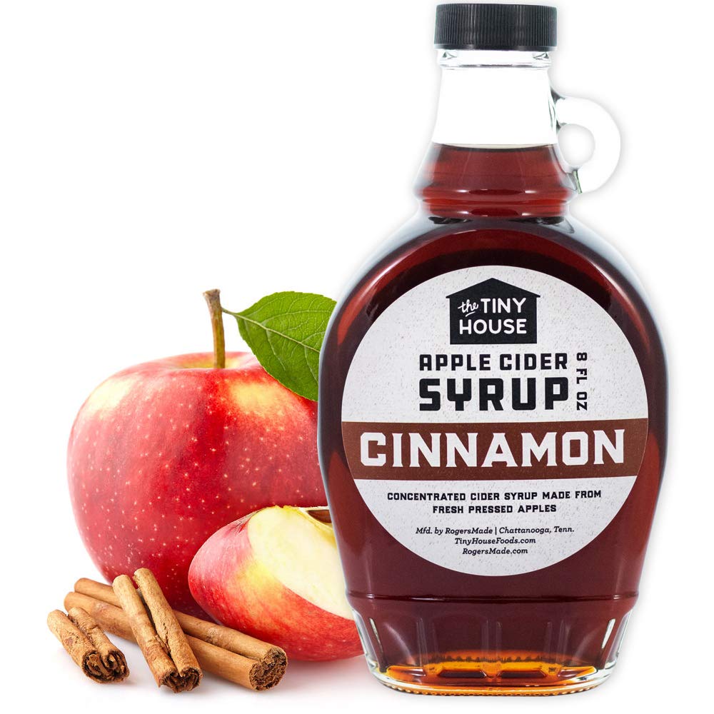 The Tiny House Cinnamon Apple Cider Syrup - 8 Fl Oz, Handmade from Fresh Pressed Apples, Breakfast & Pancake Syrup, Made in the USA