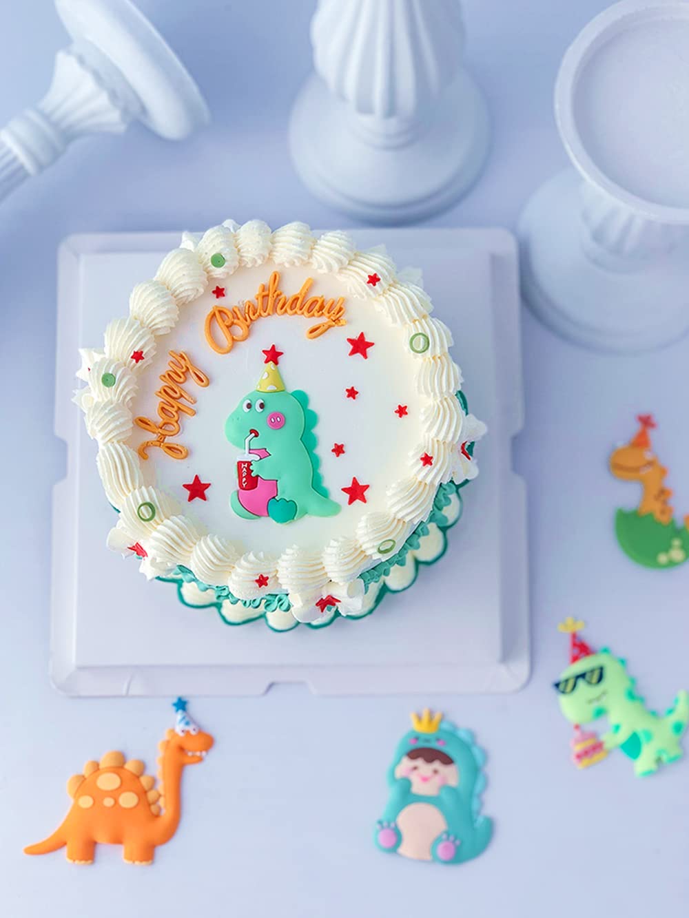 Gallarato 6 Pcs Little Dino Birthday Cake Decoration Dinosaur Cake Decoration Little Dinosaur Birthday Party Supplies Dinosaur P