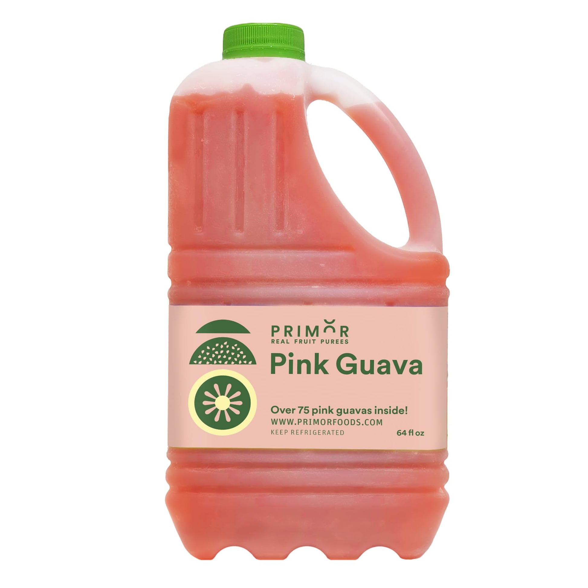 PRIMOR Fruit Purees - Pink Guava, 64 Fl Oz, Made with Real Fruit for Juices, Smoothies, Desserts, and More