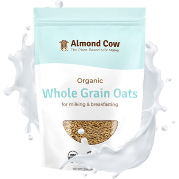 Almond Cow - Organic Whole Grain Oats, Natural Organic Oatmeal Breakfast Foods, Unsweetened Oatmeal Bulk for Plant Based Milk Ma