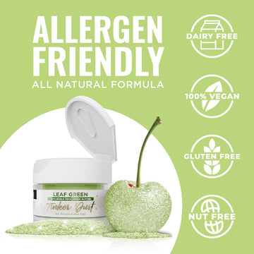 Bakell - Leaf Green Tinker Dust (5G, 1X Jar) Edible Glitter For Food, Desserts, And Beverages!