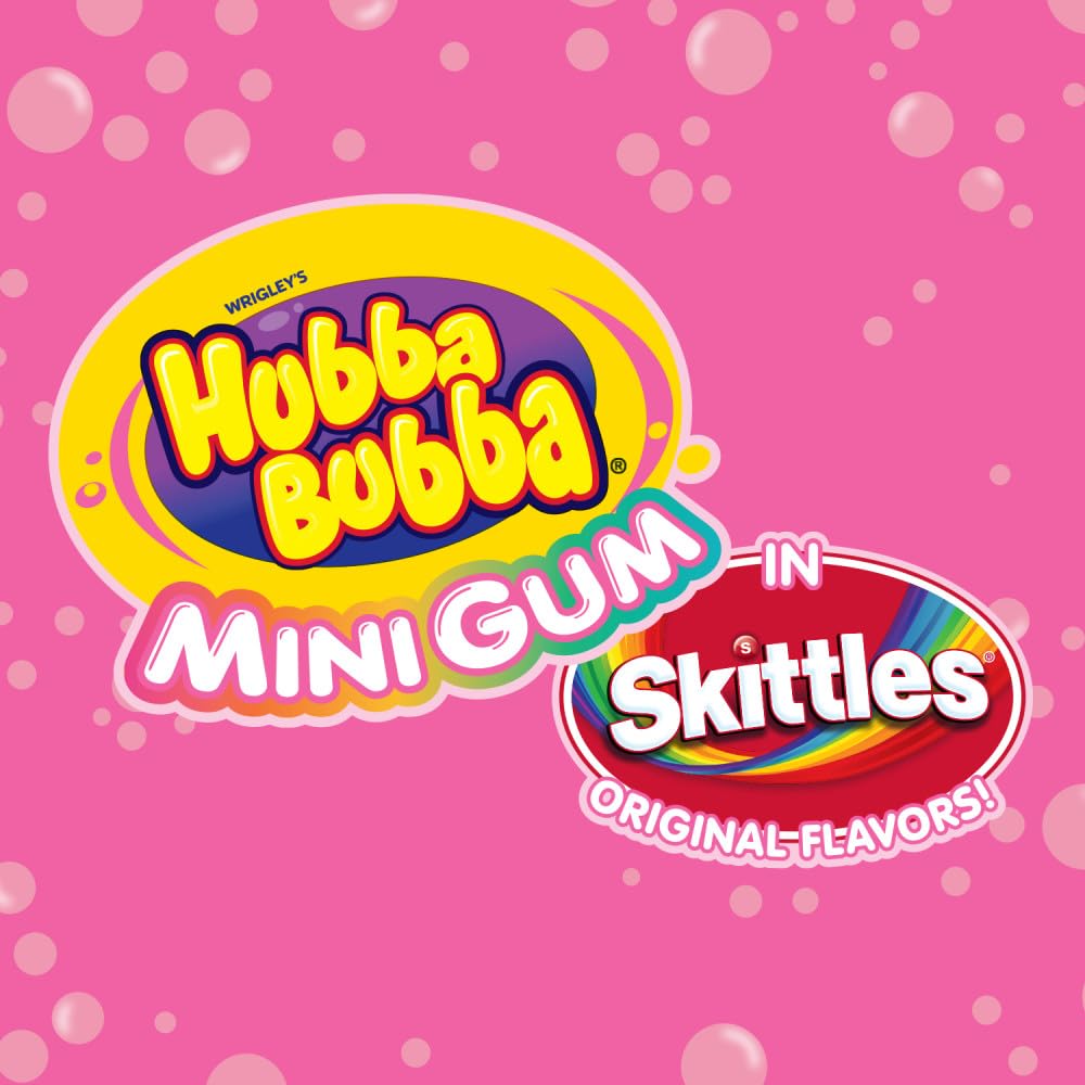 Hubba Bubba Sugarfree Bubble Gum, Skittles Flavored, 240 Count, Bulk Bottle, 6 Packs