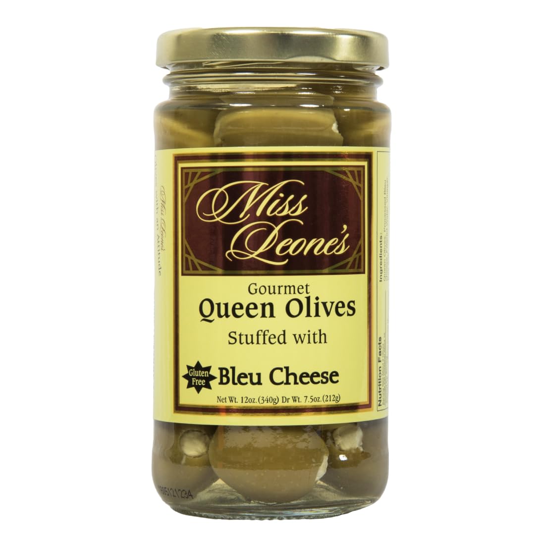 Miss Leone's Stuffed Queen Olives, Bleu Cheese, 12-Ounce Jars (Pack of 3)