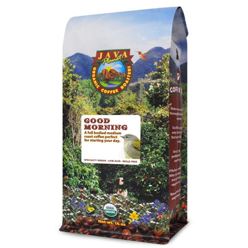 Java Planet Organic, Good Morning Blend Medium Roast, Smooth Full Flavored Organic Coffee Beans, Low Acid, Whole Bean Coffee 1Lb Bag