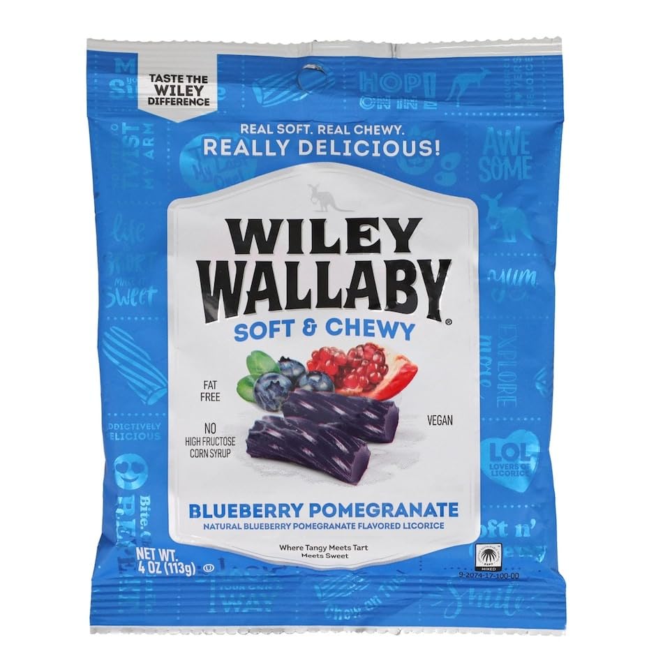 Craving something chewy and tasty? Blueberry Pomegranate Licorice Candy, Blueberry Pomegranate Flavored Licorice, Vegan, Fat Fre