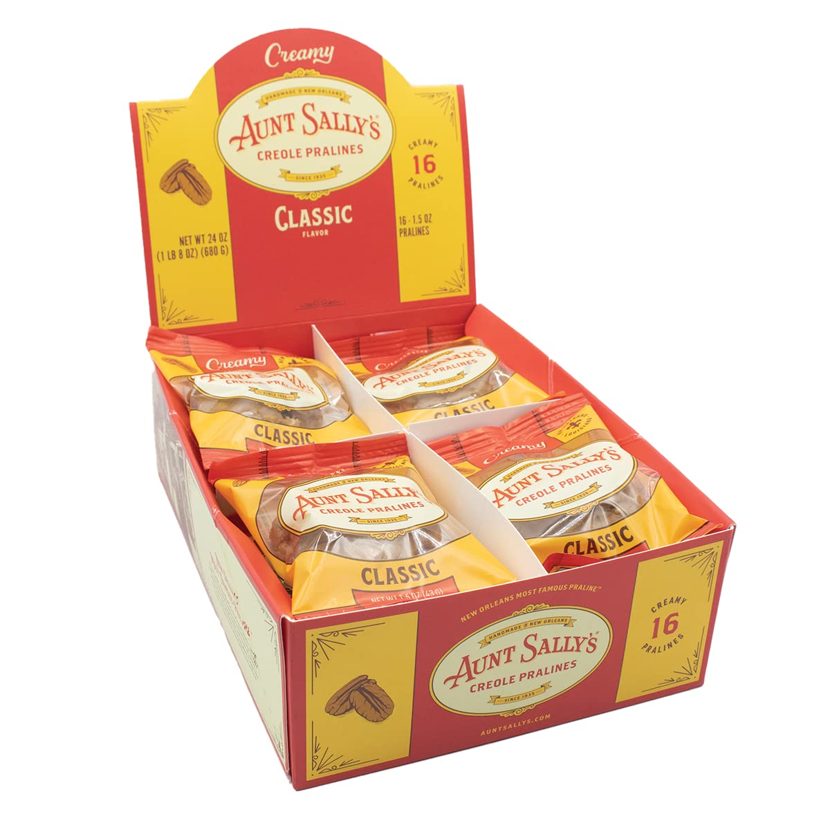 Creamy Classic Pralines - Aunt Sally'S Pralines - 16 Count Box