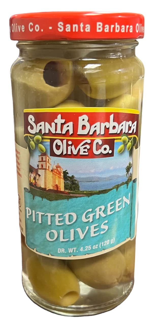 SANTA BARBARA OLIVE CO Pitted Green Olives Pack of 3, 4.25oz