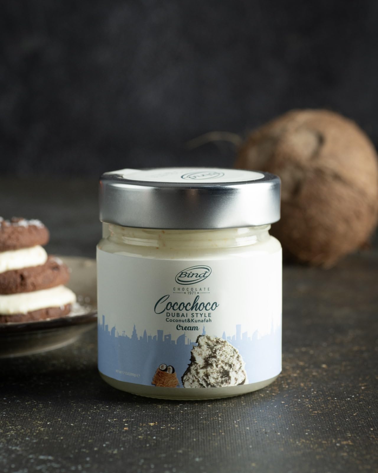 BIND Coconut Cream Paste Filling with Crispy Kadayif, 200g (7.05 oz) Glass Jar