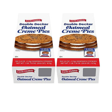 The Snack Store Bundle Double Decker Oatmeal Creme Pies, 3.9 oz, 2 Boxes of 6 Count, 12 Total Creme Pies!