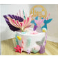 Mermaid Cake Topper Big Mermaid Tails Seaweed Starfishes Shells And Palm Leaves Cake Set For Mermaid Under The Sea Cake Decor