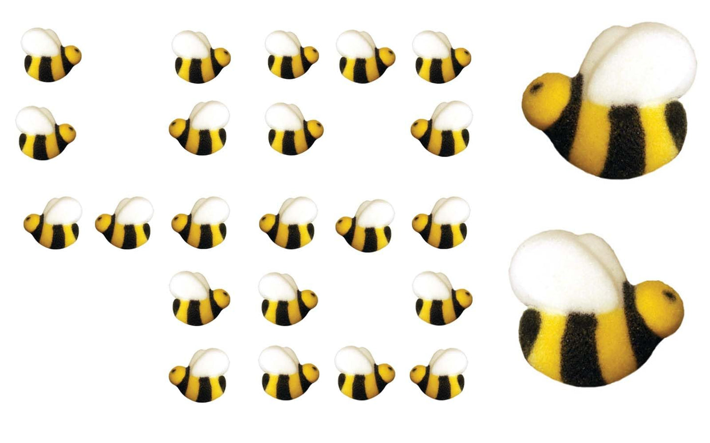 Bees Cakes Decorations- Bumble Bee Shaped Edible Hard Sugar Decorations, 48 Pcs By R.U.S. Candy Company