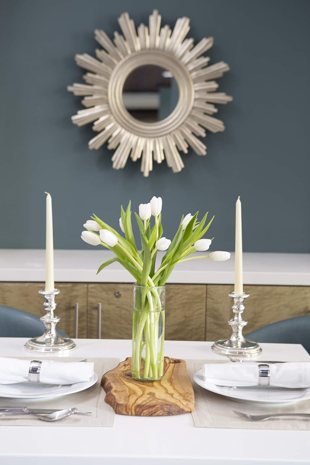 Kabloom Flowers -Valentine'S Day Collection - 10 White Tulips With Vase, Gift For Birthday, Sympathy, Anniversary, Get Well, Tha