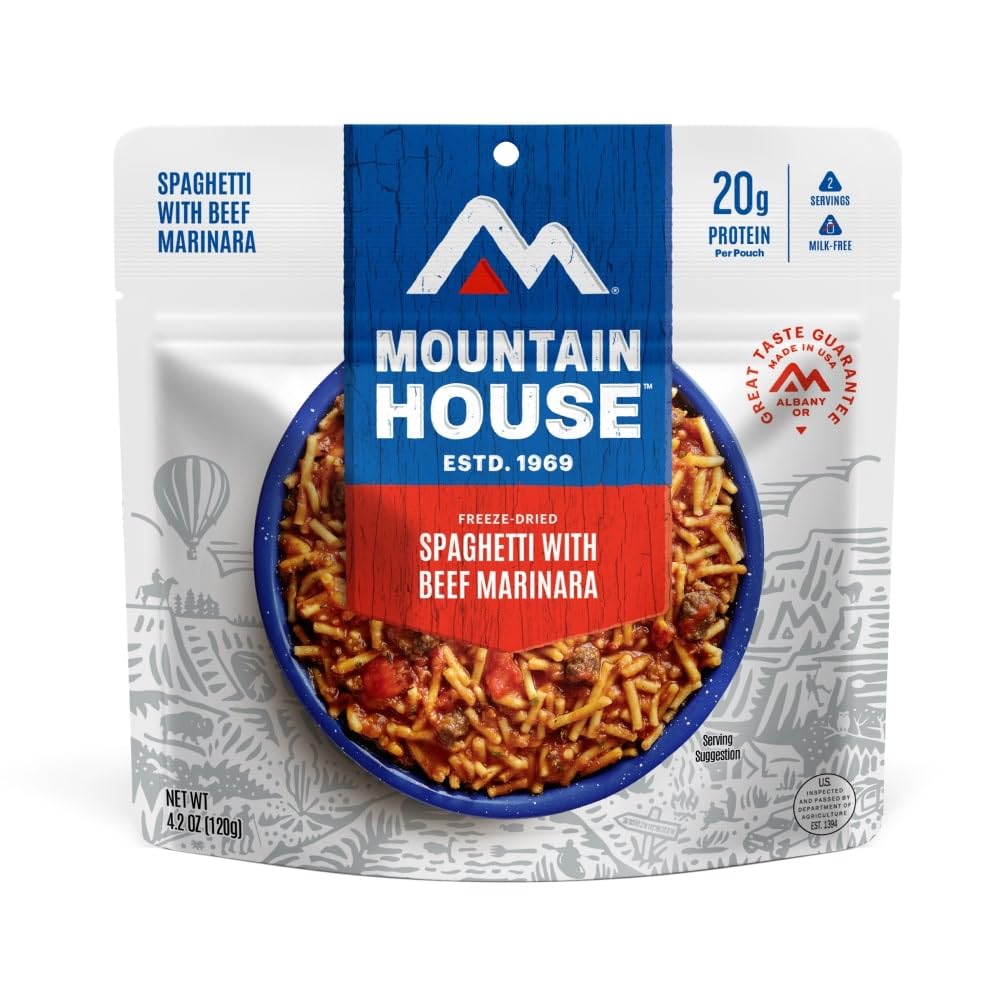 Mountain House Classic Spaghetti With Meat Sauce | Freeze Dried Backpacking & Camping Food |2 Servings