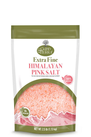 GOOD TIERRA Himalayan Pink Salt - Extra-Fine Grain - 2.5 lb (12 Pack) - 3.33 Ounce each