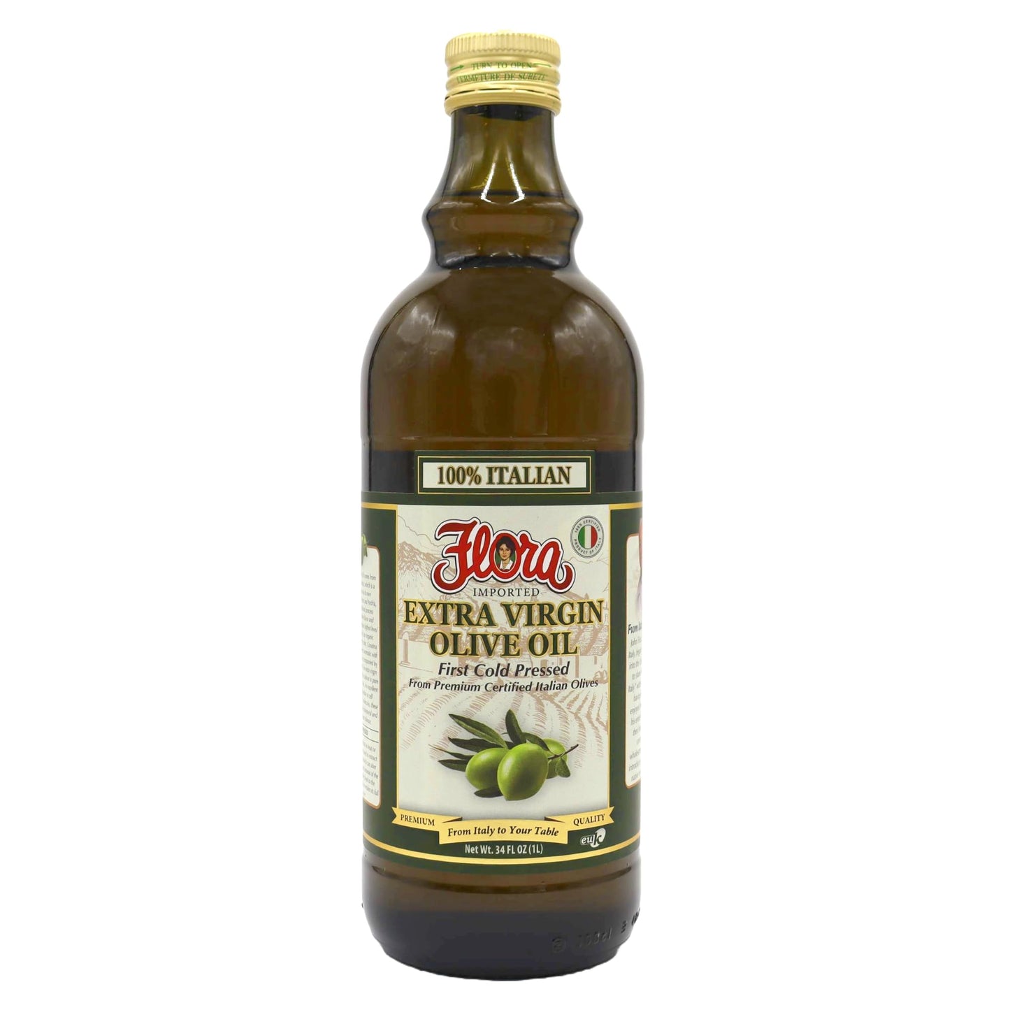 Flora Fine Foods 100% Italian Extra Virgin Olive Oil First Cold Pressed - Yellow-green - 537200