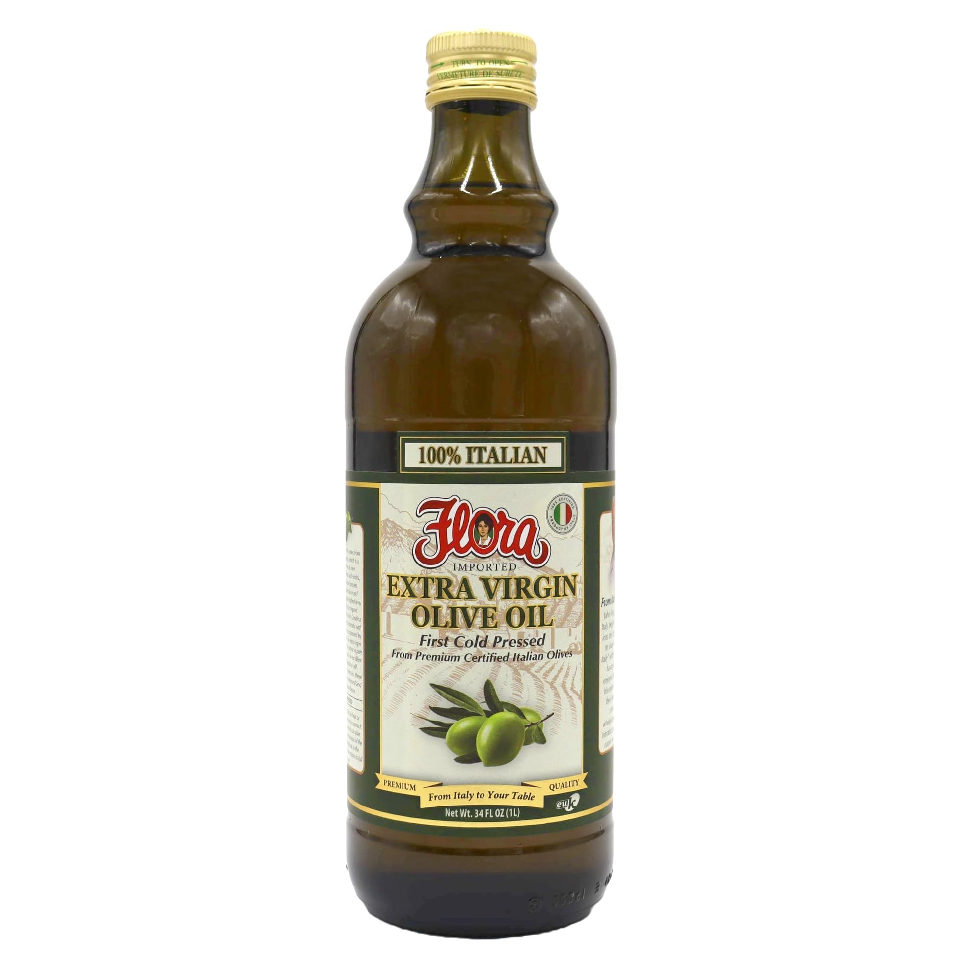 Flora Fine Foods 100% Italian Extra Virgin Olive Oil First Cold Pressed - Yellow-green - 537200