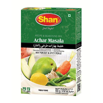 Shan Achar Recipe and Seasoning Mix 3.52 oz (100g) - Spice Powder for Traditional Hot and Spicy Pickle - Suitable for Vegetarian