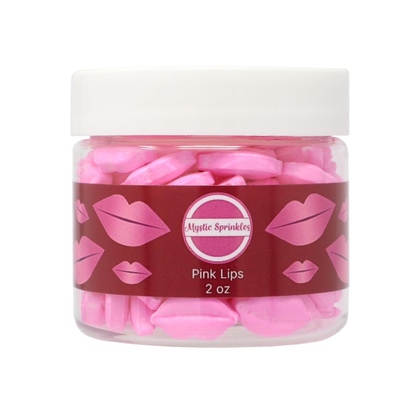 Mystic Sprinkles Valentine'S Day Themed Candy Shapes Sprinkles (Pink Lips, 2Oz Jar)