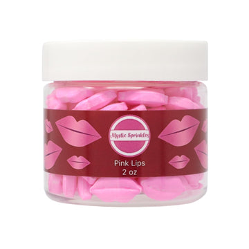 Mystic Sprinkles Valentine'S Day Themed Candy Shapes Sprinkles (Pink Lips, 2Oz Jar)