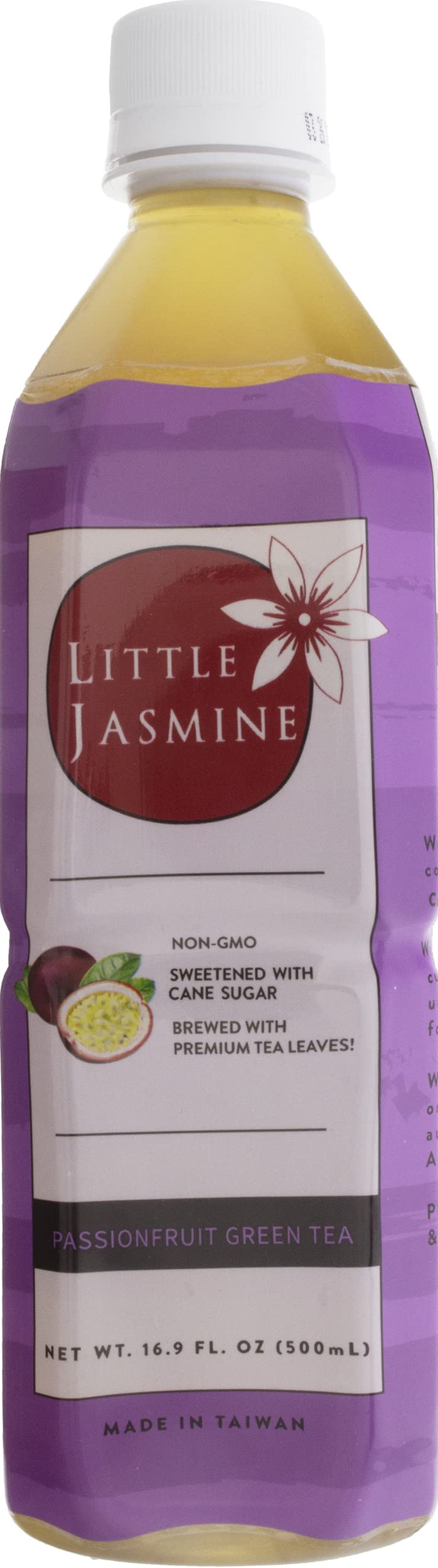 Little Jasmine Passion Fruit Flavored Green Tea, Sweetened with Cane Sugar, Ready to Drink, Non GMO, 16.9 Fluid Ounces (Pack Of 