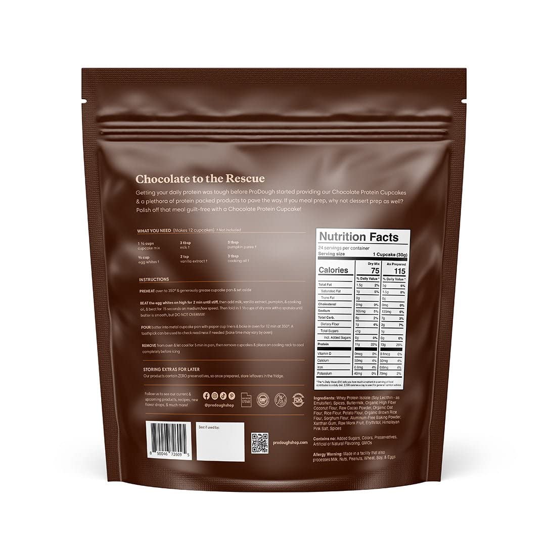ProDough High Protein Gluten Free Cupcake Mix, Low Carb, 13g Protein, Keto Friendly, 13.4 Ounce