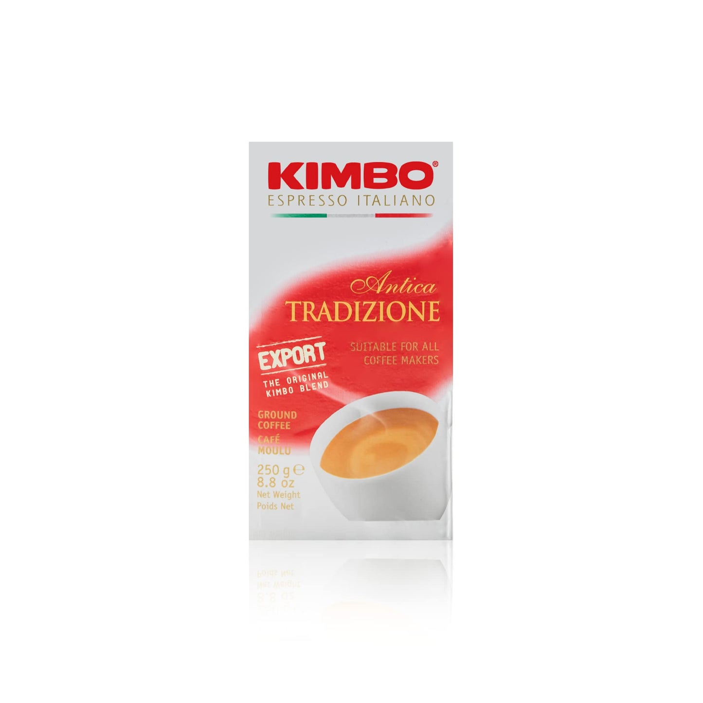 Kimbo Antica Tradizione, Ground Coffee, Extra Dark Roast, 10/13 Intensity, 8.8 oz (250g) Brick
