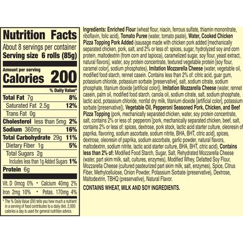 Totinos Pizza Rolls, Combination Flavored, Frozen Snacks, 50 Rolls, 24.8 oz