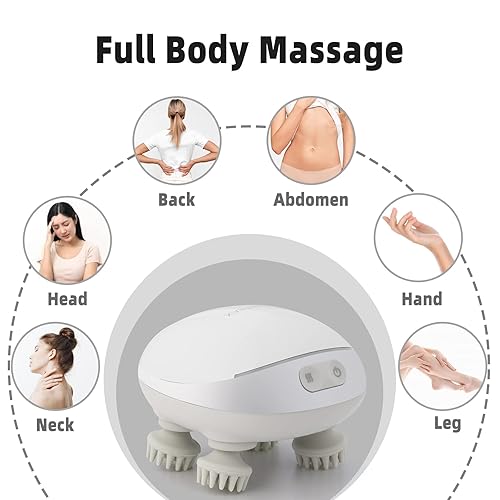 Mountrax 5 In 1 Electric Scalp Massager, Portable Heated Head Kneading 88 Massage Nodes, 2 Styles & 3 Speed Modes, Body For Deep