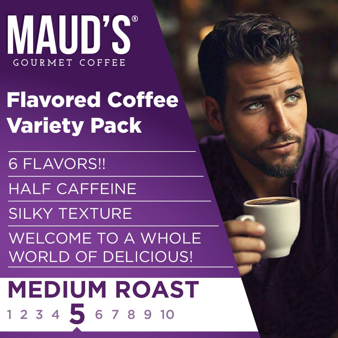 Maud'S Half Caff Coffee Pods Variety Pack, 48 Ct | 6 Assorted Coffee Flavors | 100% Arabica Roasted Coffee | Solar Energy Produc