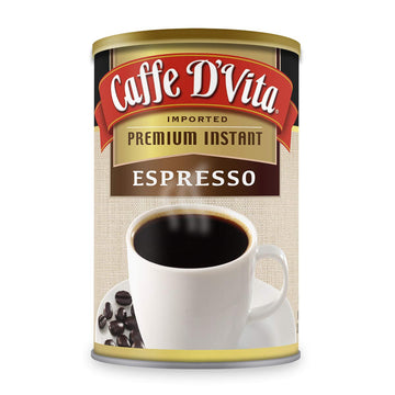 Caffe DVita Espresso Coffee - Instant Espresso Coffee Powder, Ground Espresso Beans, Keto, Gluten Free, No Cholesterol, No Trans Fat, Kosher-Dairy Instant Coffee Drinks - 3 Oz Can