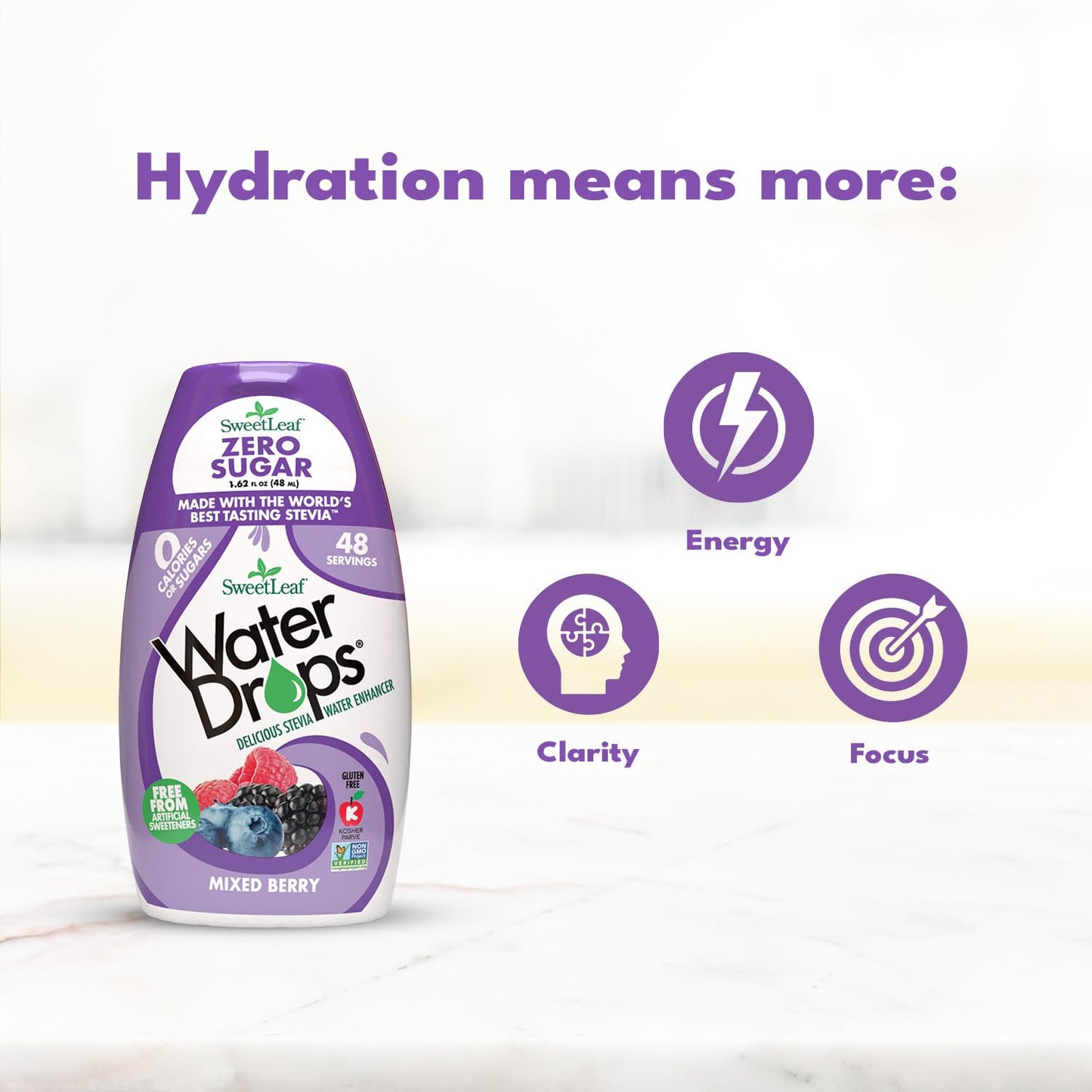 SweetLeaf Water Drops, Mixed Berry Flavor, Sugar-Free Enhancer, 1.62 Fl Oz (Pack of 3)
