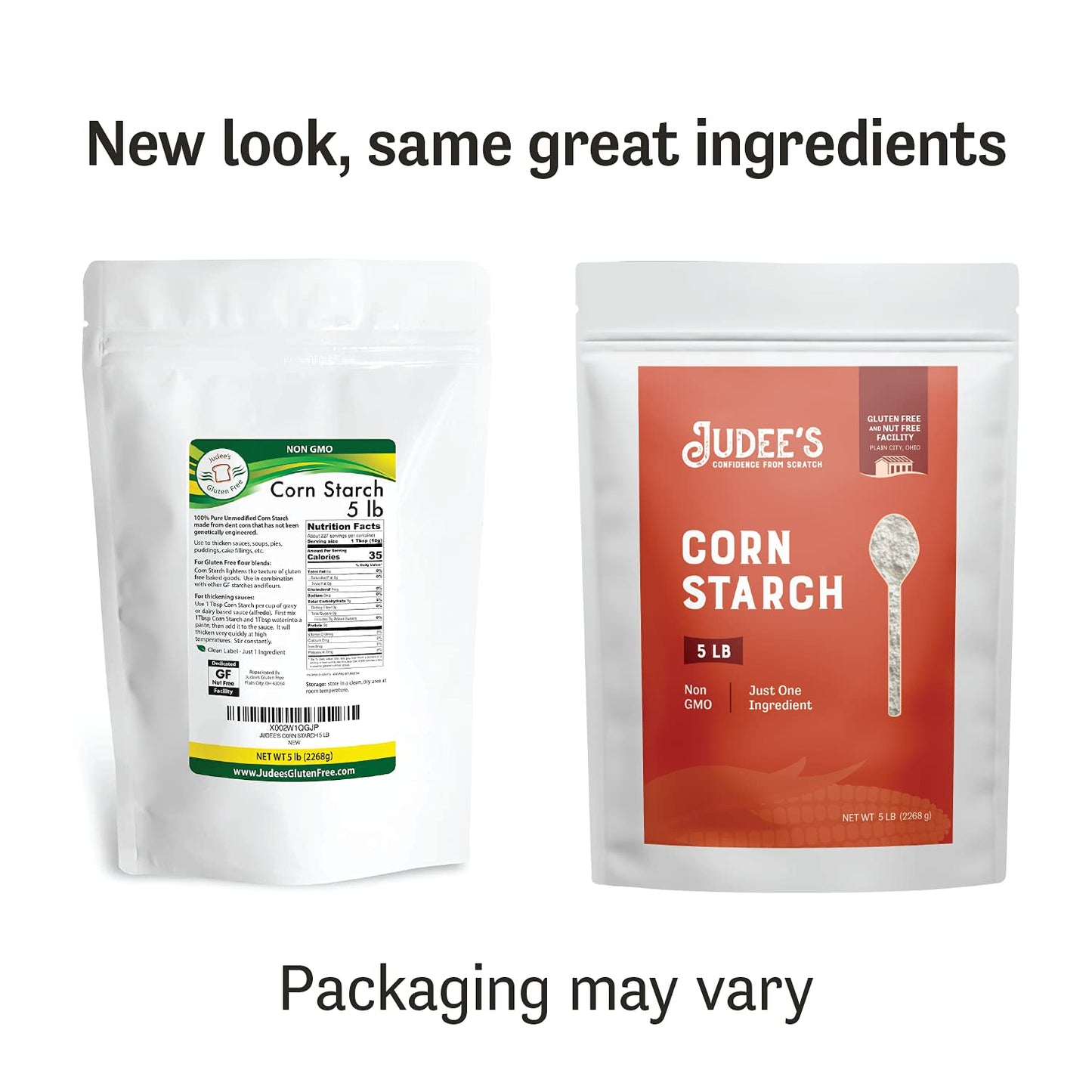 Judees Corn Starch 5 lb - 100% Non-GMO and Just One Ingredient - Gluten-Free and Nut-Free - Great Thickener for Sauces, Soups, a