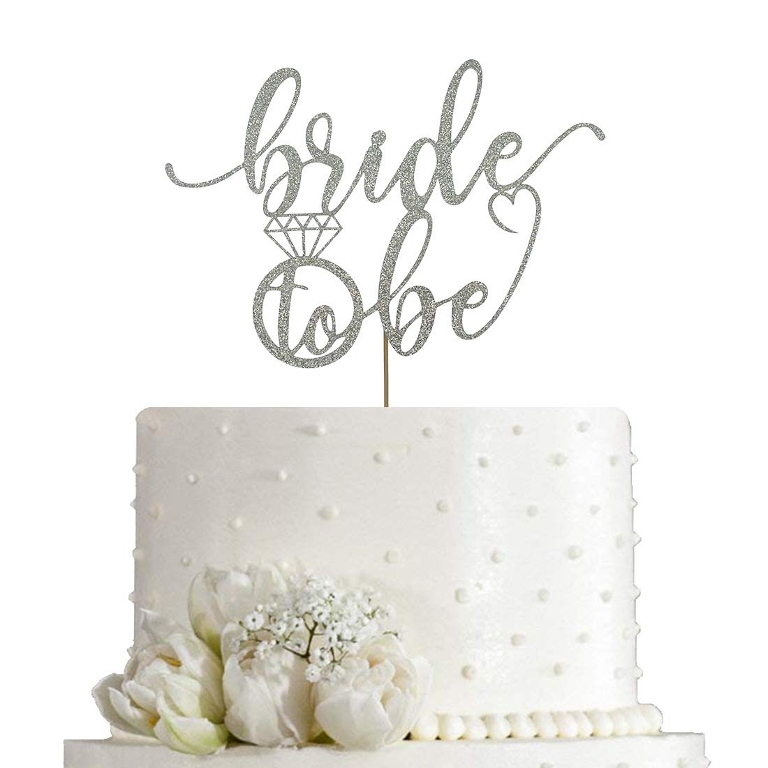 Aminjie Bride To Be Cake Topper For Bridal Shower/Wedding Shower/Engagement/Bachelorette/Hen Party Decorations, Double Sided Sil