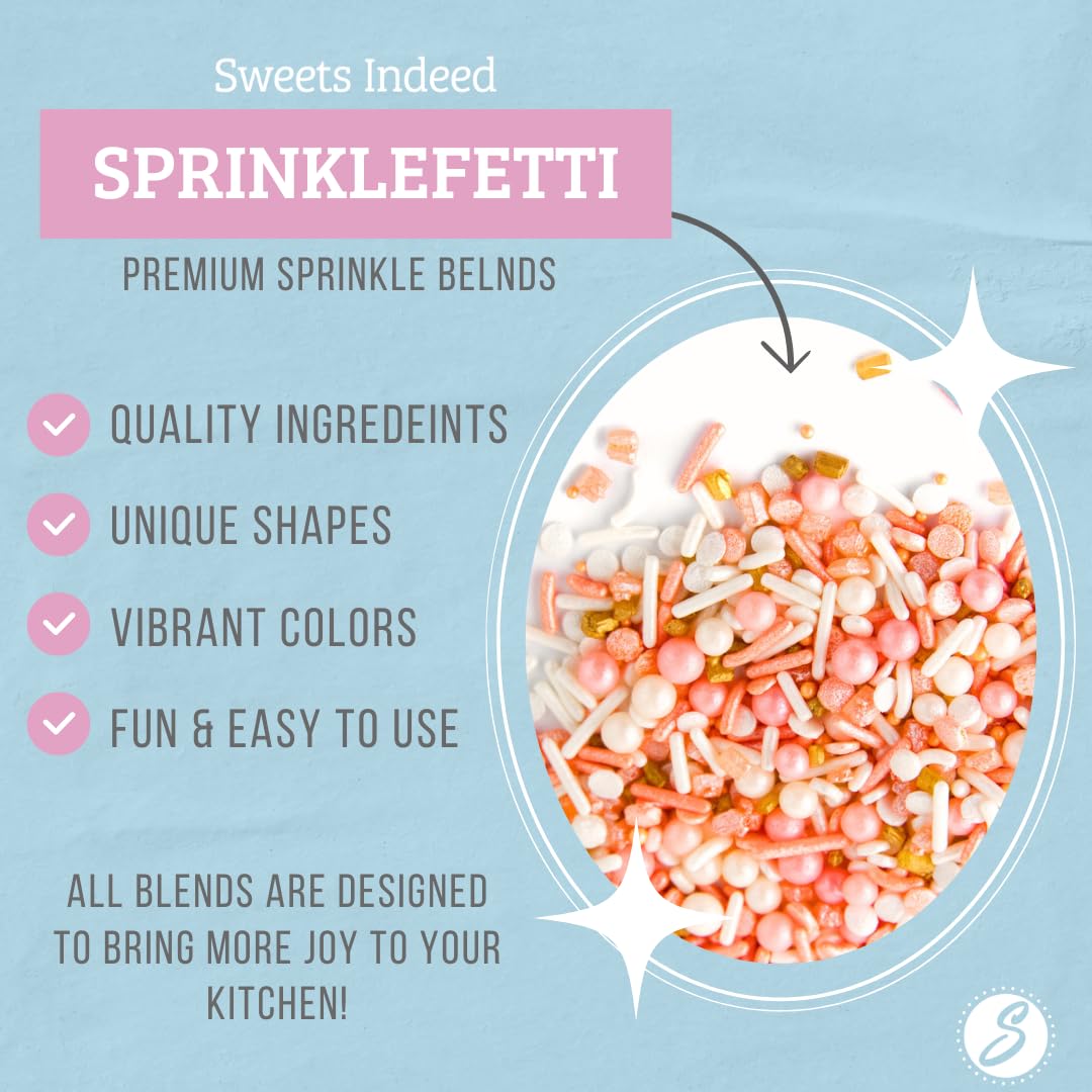 Sweets Indeed Sprinkles, Peach Rose Gold Edible Sprinkle Mix, Perfect For Cake Decorations, Baking, Ice Cream, Cookies, Cupcake