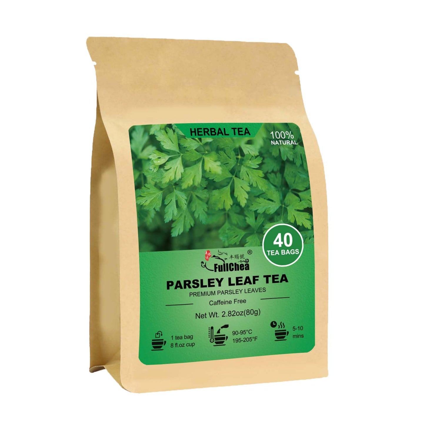 FullChea Parsley Tea Bags, Caffeine-Free, Non-GMO, 40 Count, 2g per Bag