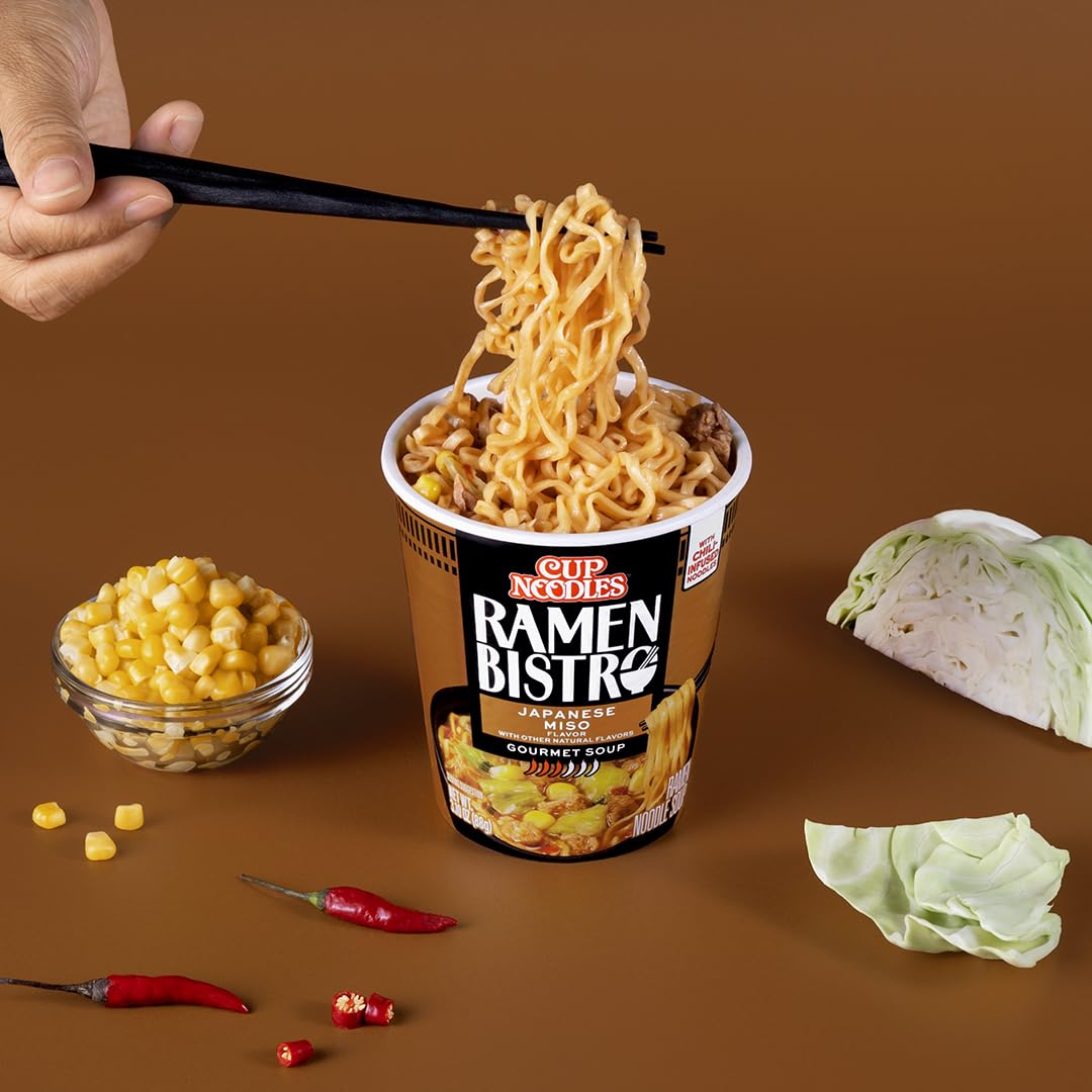 Nissin Cup Noodle Ramen Bistro, Japanese Miso, 3.1 Ounce (Pack Of 6)