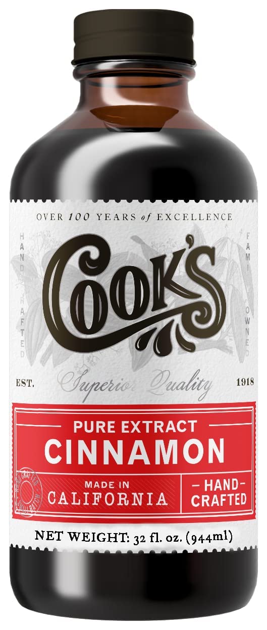 COOKS Pure Cinnamon Extract, All Natural for Baking & Cooking, 32 Fl Oz