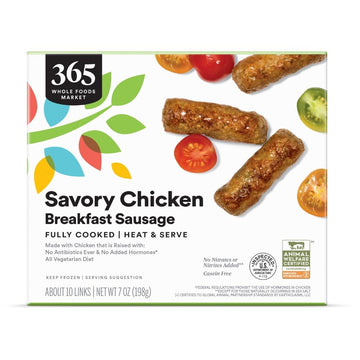 365 Everyday Value, Savory Chicken Breakfast Sausage (Frozen), 10 Count